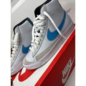 Nike Blazer‎ Mid '77 Basketball Shoes Gray Blue Orange Teal Youth 5.5Y